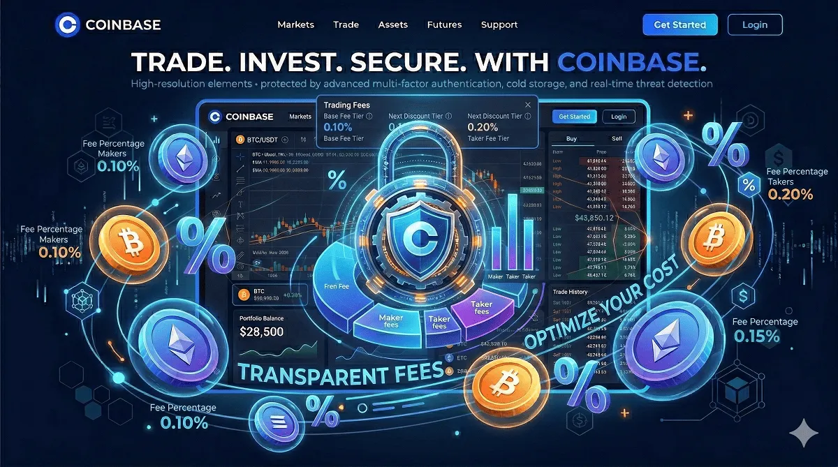 Coinbase trading fees and cryptocurrency exchange cost structure illustration